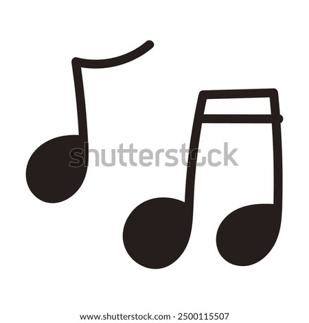 Single element of music note in doodle style. Hand drawn vector illustration for cards, posters, stickers and professional musical design. Simple cute symbol note. Abstract scribble illustration.