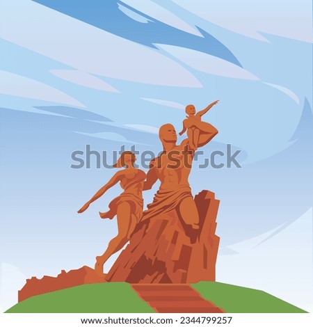 Representation of the Renaissance monument in Senegal in Africa