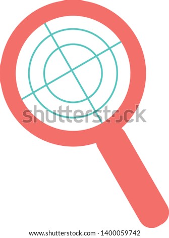 Color magnifying glass flat icon design 