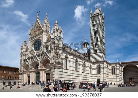 SIENA, ITALY - MAY 6, 2014: Photo of Cathedral of the Assumption of the Blessed Virgin Mary.