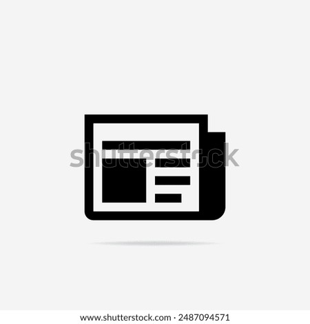 Newspaper icon flat. Vector Newspaper symbol