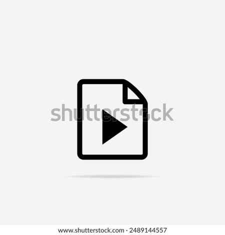 File Play icon flat. Vector File Play symbol