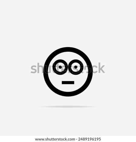 Baffled Emoji icon flat. Vector Baffled Emoji symbol