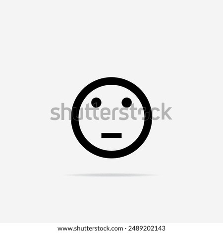 Neutral Emoji icon flat. Vector Neutral Emoji symbol