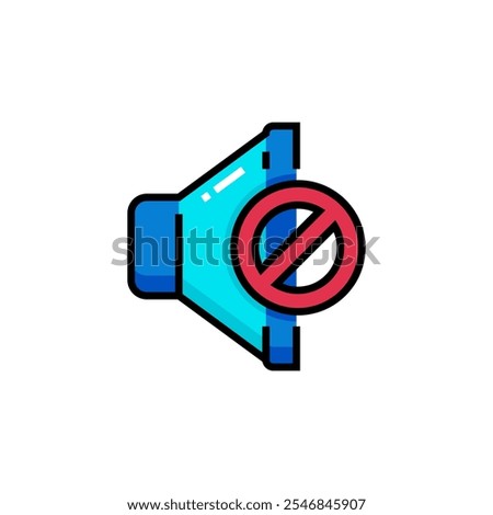 Colorful mute icon. Vector illustration. Isolated on white background