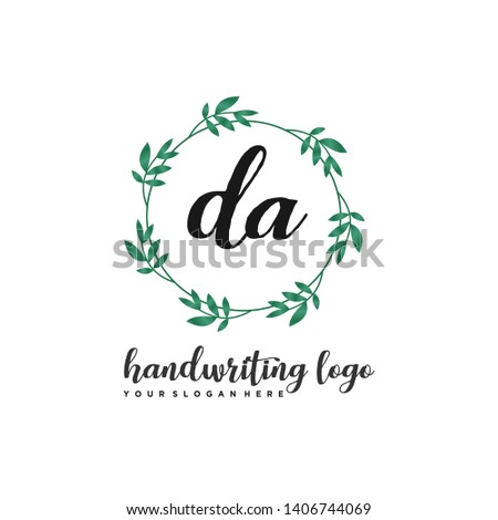 initials letter DA handwriting logo vector template Stok fotoğraf © 
