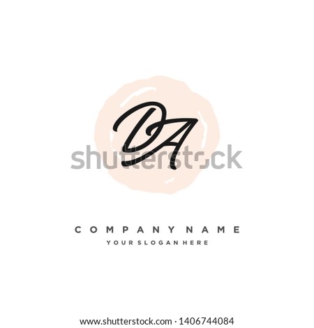 initials letter DA handwriting logo vector template Stok fotoğraf © 