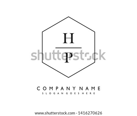 initials letter HP handwriting logo vector template