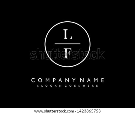 initials letter LF handwriting logo vector template Stock fotó © 