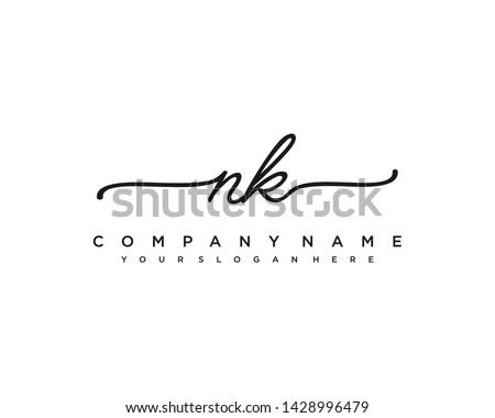 initials letter NK handwriting logo vector template