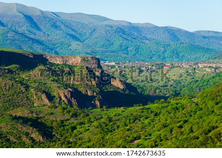 Rocky landscape with canyon and Dzoraget river