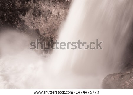 Minnehaha waterfall in sepia tone