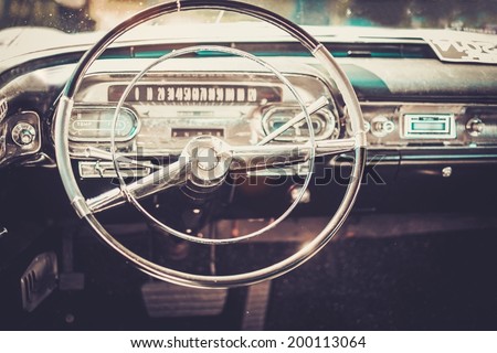 Interior of a classic american car 