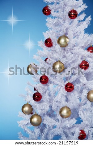 white decorated tree with added on sparkle