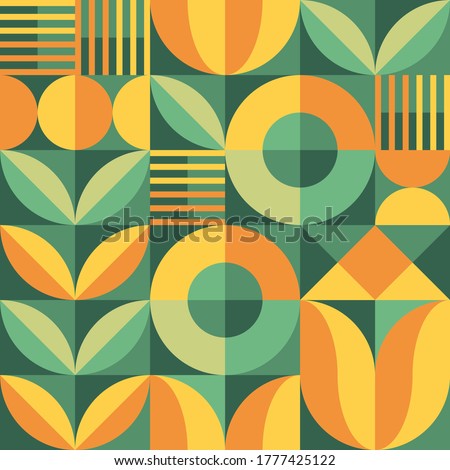 Abstract geometric vector pattern in Scandinavian style. Agriculture symbol. Harvest of garden. Background illustration graphic design. 