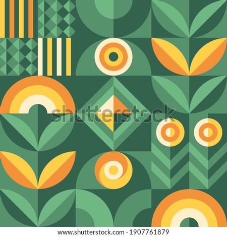 Abstract geometric vector pattern in Scandinavian style. Agriculture symbol. Harvest of garden. Background illustration graphic design. 