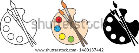 Palette icon, Art icon, vector illustration