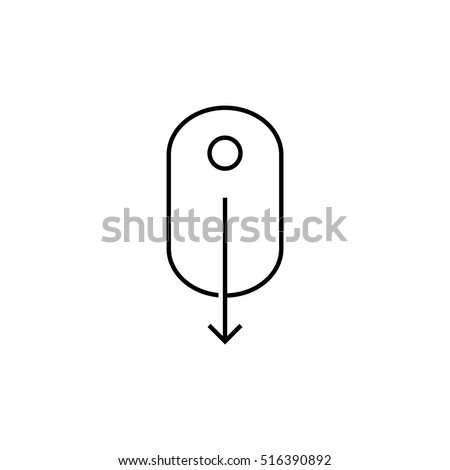 Scroll down computer mouse icon. - vector illustration.