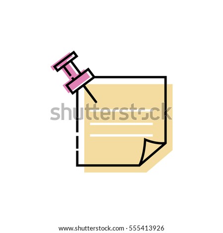 Sticky note icon, vector illustration.