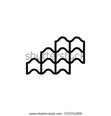 Roof tile icon - vector illustration.