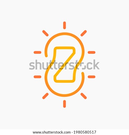 The letter Z is formed by two light bulb symbols that combine to form a unique but simple logo. A logo that means an idea combined.