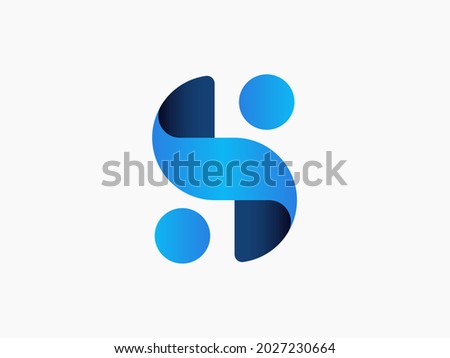 S geometric logo composed of circles and simple curves. With fresh gradient colors, it looks modern and techy. The sophisticated looking S logo is perfect for any company logo.
