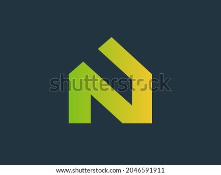 The letter N logo that forms a house. Simple and sophisticated logo. Suitable for real estate companies.