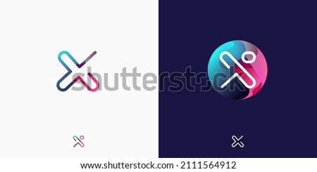 Letter X in futuristic, sophisticated and techy style. A simple but eye-catching logo, that is very suitable for technology companies such as cryptocurrencies, internet, computers, AI