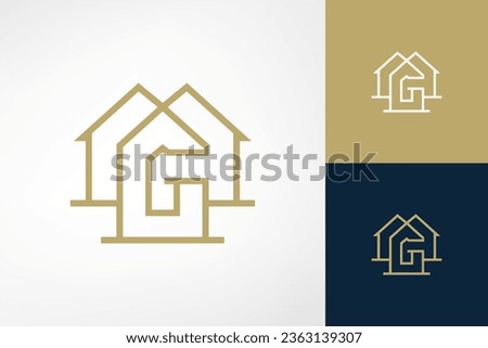 The letter G logo that forms a houses. Simple and sophisticated logo. Suitable for real estate companies.