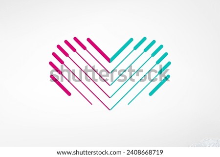 A heart formed from thin thick lines that look techy. The logo looks simple, modern and timeless. This logo is perfect for technology company in the cloud computing field or others.