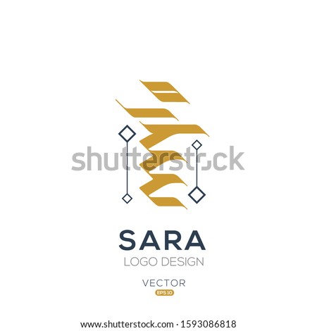 Creative Arabic typography Mean in English ( Sara ) , Arabic Calligraphy  