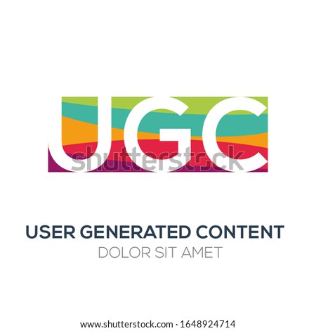 Creative colorful logo ,UGC mean (user generated content) .