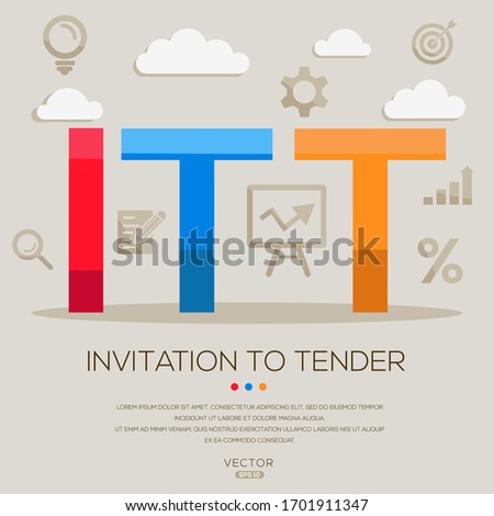 ITT mean (invitation to tender) ,letters and icons,Vector illustration.