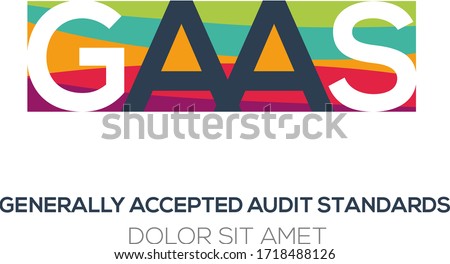 Creative colorful logo ,GAAS mean (Generally accepted audit standards) .