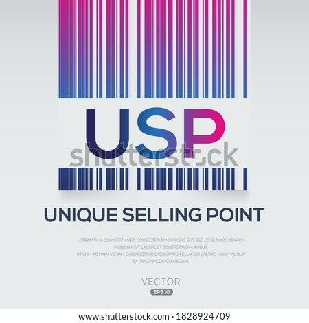 USP mean (Unique Selling Point),Vector illustration.