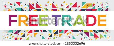 creative colorful (free trade) text design ,written in English language, vector illustration.