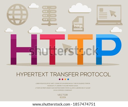 http mean (Hypertext Transfer Protocol) Computer and Internet acronyms ,letters and icons ,Vector illustration.
