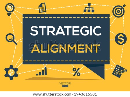 Creative (strategic alignment) Banner Word with Icon ,Vector illustration.