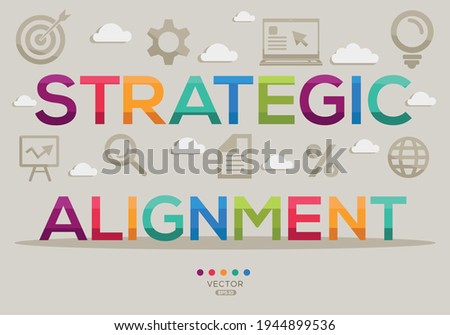 Creative (strategic alignment) Banner Word with Icon ,Vector illustration.