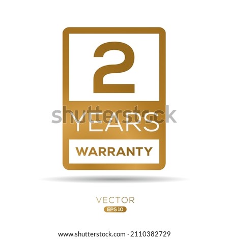2 years warranty seal stamp, vector label.