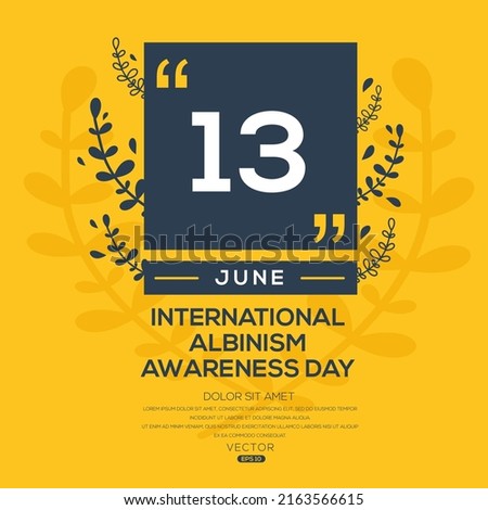 International Albinism Awareness Day, held on 13 June. Imagine de stoc © 