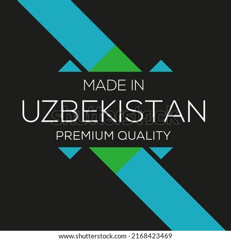 Made in Uzbekistan, vector illustration.