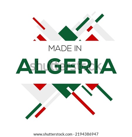Made in Algeria, vector illustration.