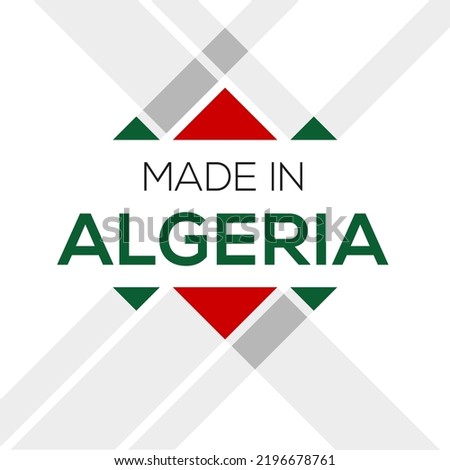 Made in Algeria, vector illustration.