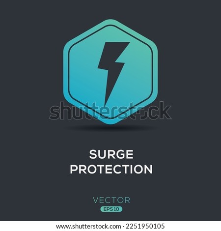 Creative (Surge Protection) Icon, Vector sign.
