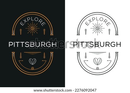 Pittsburgh City Design, Vector illustration.