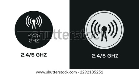 5Ghz+2.4Ghz Dual Band Wireless Internet, Vector sign.