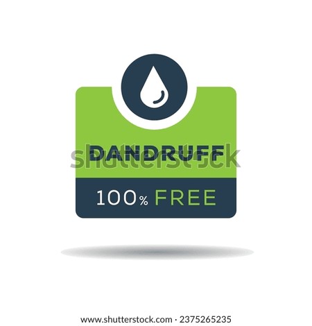 (Dandruff free) label sign, vector illustration.