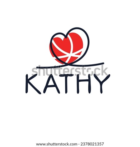 (Kathy) Calligraphy name, Vector illustration.