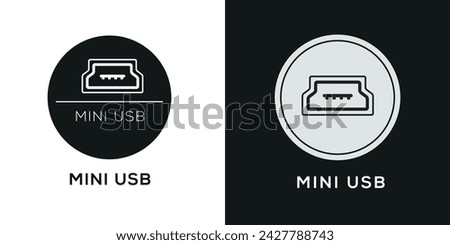 Mini USB port Icon, Vector sign.